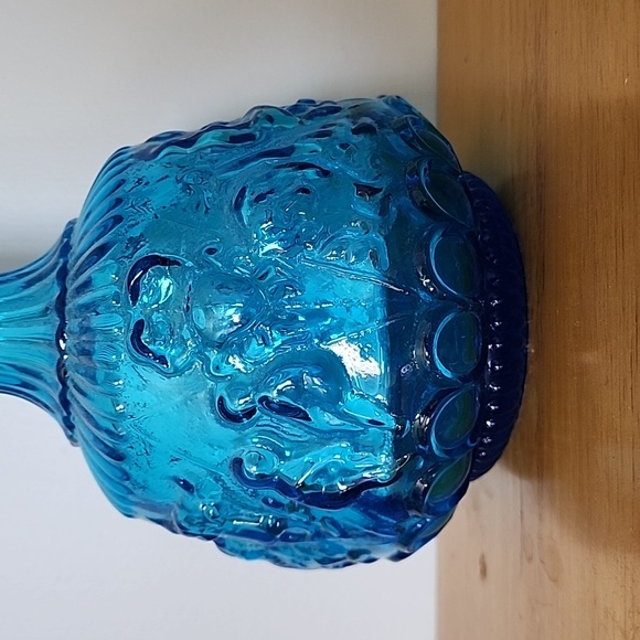 Rare Zodiac Turquoise Decanter Genie Bottle Italy With Star Stopper 13.5" - Picture 7 of 11